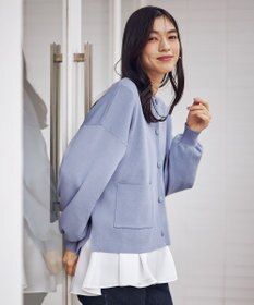 ANY スウェットライクニットカーディガン