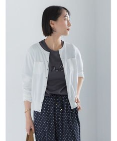 Te chichi 【マシンウォッシャブル】遮熱ポケット付きクルーネックカーディガン