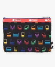 LeSportsac 3ZIP COSMETIC/テトリスフォーリングブロックス/ピンク
