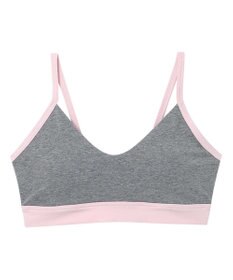 une nana cool 綿ベア天竺 カラーブロッキング ノンワイヤーブラジャー