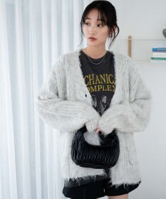 WEGO 【軽量】ブラッシュニットBIGカーディガン