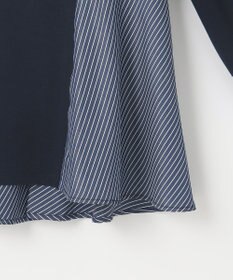 ANY SIS 【洗える】異素材コンビペプラム トップス