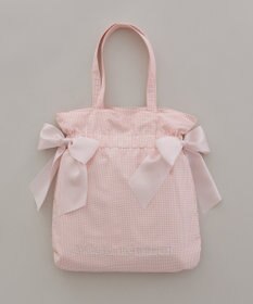 Maison de FLEUR ギンガムダブルリボンギャザートートバッグ
