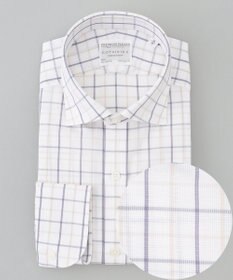 GOTAIRIKU 春夏向け【形態安定】SUMMERPREMIUMPLEATS_スモールワイドカラー 長袖ドレスシャツ（ストライプ/チェック）