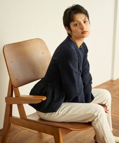 #Newans 【洗える】コンビネーションペプラムチュニックニット