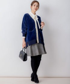 組曲 ナイロンファーニット カーディガン