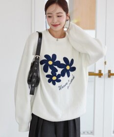 WEGO フラッフィーグラフィックBIGニットプルオーバー