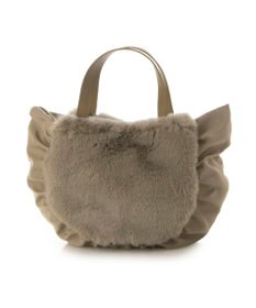 UNBILLION カシュカシュ cachecache / ポンポン付きエコファーラウンド型トートバッグ