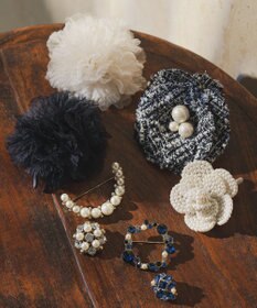 組曲 シフォンコサージュ ネイビー系