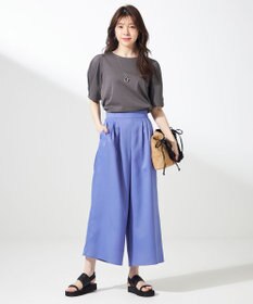 ANY SIS L 【接触冷感・UVカット・速乾】スムージーポリエステルタックフレア パンツ