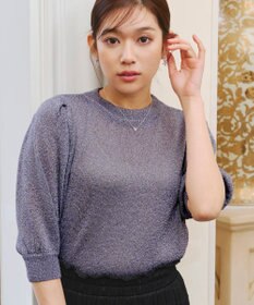 Tiaclasse 【洗える】ラメニットトップス