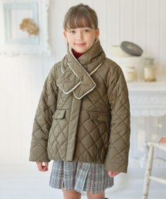 組曲 KIDS 【110-140㎝】マフラー付き中綿キルト アウター
