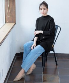 Tiaclasse L 【洗える】1枚でもレイヤード効果のあるサイドボタンチュニック