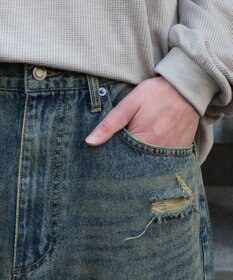 WEGO スーパーバギーダメージデニムパンツ