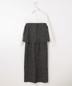 ANY SIS L 【洗える】ツイードコンビ ワンピース