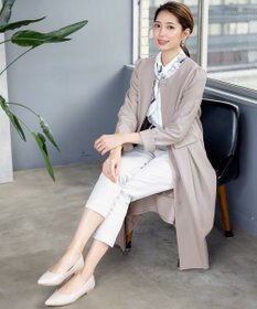 Tiaclasse 【ダブルストレッチ・洗える】ノーカラーAラインコート