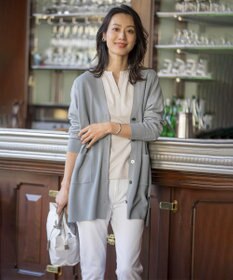 J.PRESS LADIES S 【洗える】プレーティングジャージー スキッパー カットソー