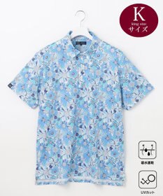 23区GOLF 【MEN】【キングサイズ/UVケア・吸水速乾】スプリングフラワー柄 半袖ポロシャツ