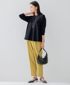 23区 【洗える】ポリエステルストレッチツイル テーパードパンツ