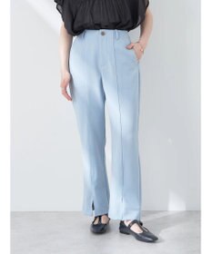 earth music&ecology カットツイルスリットセミフレアパンツ