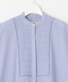 自由区 L 【洗える】ジオメトリックエンブロイダリーシャツ ワンピース