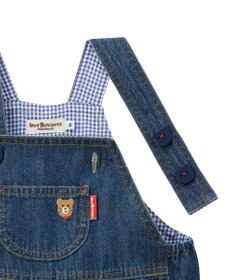 MIKI HOUSE HOT BISCUITS ワンポイントデニムオーバーオール＆セーラーカラー長袖Tシャツギフトセット【BOX付き】