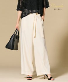 BEIGE， CAROLE / リネンライクラップワイドパンツ Ecru