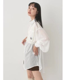 earth music&ecology ワンポイント刺繍ロングシャツ