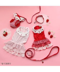 PET PARADISE ペットパラダイス 苺刺繍 ワンピース  スカラップカラー《ピンク》 小型犬