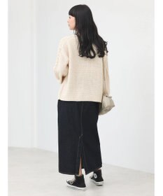 earth music&ecology ウォッシャブルケーブルプルオーバー