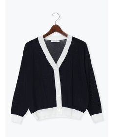 Te chichi 14G綿ポリVネックカーディガン