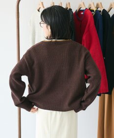 CRAFT STANDARD BOUTIQUE キナリノコラボ/洗える配色モールニットカーディガン/24AW