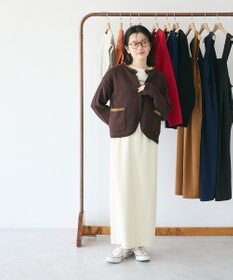 CRAFT STANDARD BOUTIQUE キナリノコラボ/洗える配色モールニットカーディガン/24AW