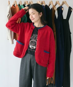 CRAFT STANDARD BOUTIQUE キナリノコラボ/洗える配色モールニットカーディガン/24AW