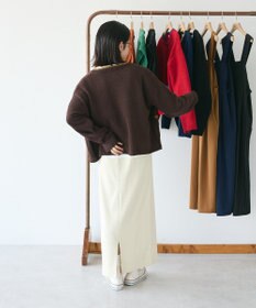 CRAFT STANDARD BOUTIQUE キナリノコラボ/洗える配色モールニットカーディガン/24AW