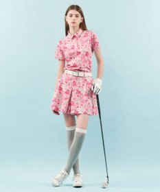 23区GOLF 【WOMEN】【UVケア/吸水速乾】スプリングフラワー柄 半袖ポロシャツ
