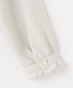 J.PRESS LADIES L 【洗える】ヌーディスバックサテン フリル襟 ブラウス