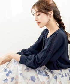 Tiaclasse 【新色追加・洗える】レースパフ袖ブラウス