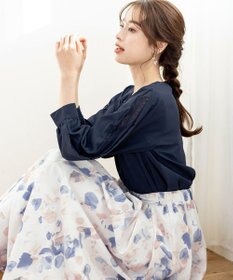 Tiaclasse 【新色追加・洗える】レースパフ袖ブラウス