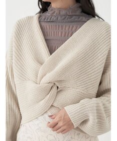 earth music&ecology ツイストデザインニット