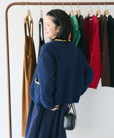 CRAFT STANDARD BOUTIQUE キナリノコラボ/洗える配色モールニットカーディガン/24AW