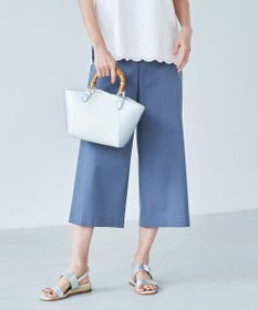 J.PRESS LADIES 【シワになりにくい】コットンフィッティーシャーク ワイドパンツ