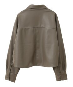 Green Parks ショート丈フェイクレザーシャツ