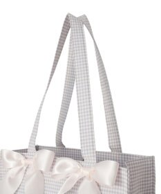 Maison de FLEUR ギンガムリボンスクエアトートバッグ