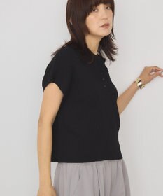 AMERICAN HOLIC フレンチスリーブリブニットポロ