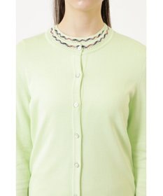 DAKS チェックジャカードコットンクルーネックカーデ