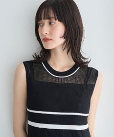 YECCA VECCA 【尾崎紗代子さん着用】透かし編みニットワンピース