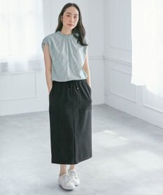 ANY 【接触冷感/UVケア/ウエストゴム/洗濯機可能】イージケアタイトスカート