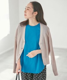 ANY 【洗濯機可】アイレットパターンカーデガン