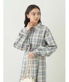 earth music&ecology ＣＨＥＣＫショートシャツジャケット